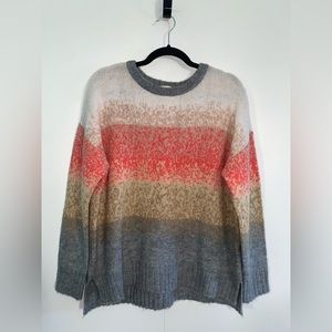 NWT Mazik Speckle Stripped Fuzzy Sweater